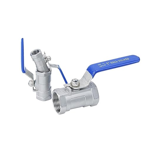 2 STÜCKE/3 STÜCKE 1 "1-1/4" BSP Innengewinde 304 Edelstahl Einteiliges 1P Kugelhahn DN15 for Wasser Öl Gas(2Pcs,1 Inch) von HBDCRJGE