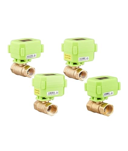 HBDCRJGE Motorisierter Kugelhahn, Messing-Kugelhahn mit Antrieb 1/4" 3/8" 1/2" 3/4" 1" IP65 Elektrischer Kugelhahn Wasserventil AC/DC 12V 24V 220V(AC24V-XY-03) von HBDCRJGE