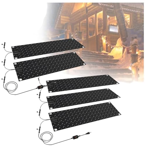 Beheizte Schneeschmelzmatten Anti-Rutschdesign, mit Stromkabel Heizmatten for Dächer Schnelle Heizung und Konstante Temperatur, für Treppen Türen Treppen(25,4x76,2cm) von HBDSMLPL