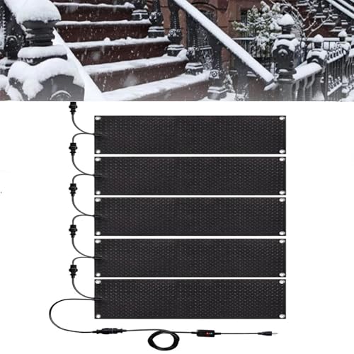 Schneeschmelzende Gehwegmatte Anti-Rutschdesign, mit Stromkabel Heizmatten for Dächer Schnelle Heizung und Konstante Temperatur, für Treppen Türen Treppen(25,4x76,2cm) von HBDSMLPL