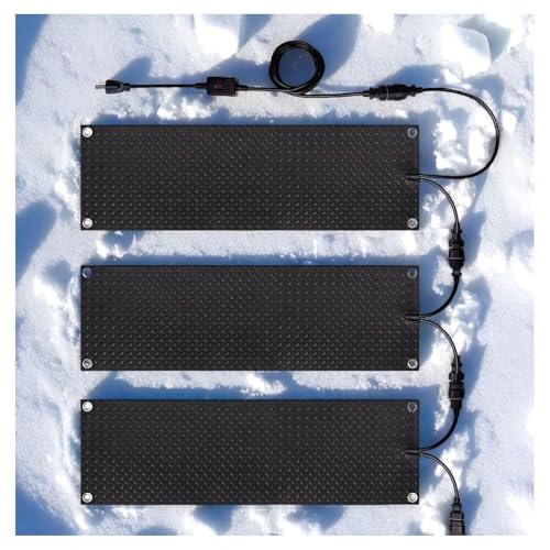 Schneeschmelzende Matten Anti-Rutschdesign, mit Stromkabel Schneeschmelzende Gehwegmatte Schnelle Heizung und Konstante Temperatur, für Treppen Türen Treppen(25,4x76,2cm) von HBDSMLPL