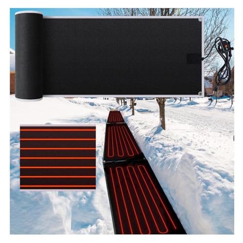 Schneeschmelzmatte Anti-Rutschdesign, mit Stromkabel Heizmatten for Dächer Schnelle Heizung und Konstante Temperatur, für Treppen Türen Treppen(25,4x76,2cm) von HBDSMLPL