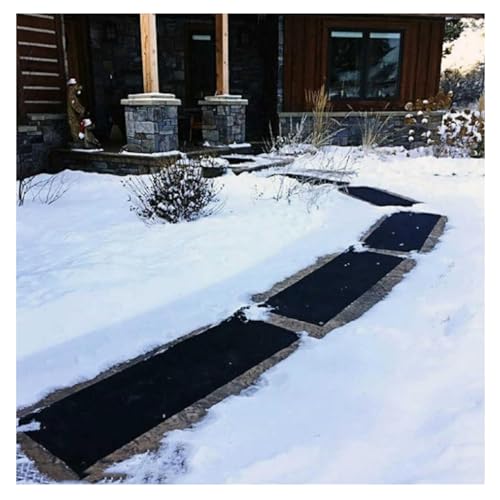 Schneeschmelzmatte Anti-Rutschdesign, mit Stromkabel Schneeschmelzende Gehwegmatte Schnelle Heizung und Konstante Temperatur, für Treppen Türen Treppen(25,4x76,2cm) von HBDSMLPL
