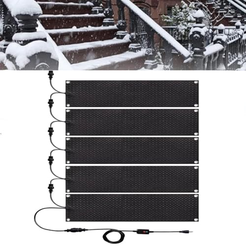 Schneeschmelzmatte Anti-Rutschdesign, mit Stromkabel Schneeschmelzende Gehwegmatte Schnelle Heizung und Konstante Temperatur, für Treppen Türen Treppen(25,4x76,2cm) von HBDSMLPL