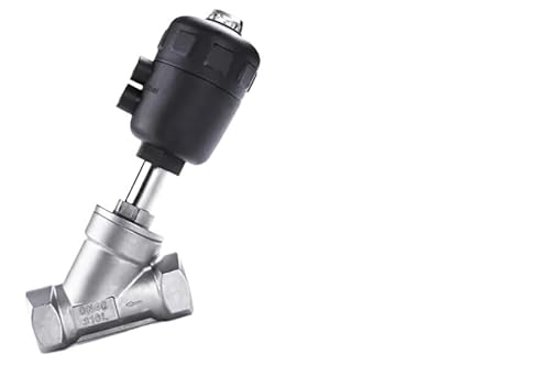 BSPT Innengewinde Y-förmiges pneumatisch betätigtes Winkelsitzventil aus Edelstahl 304 for Wasser, Gas, Öl(1",Normally Close) von HBGNZU