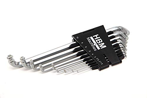 HBM Profi 9-teiliger metrischer Langschlüssel-Satz mit extra kurzen Köpfen HBM Profi 9-teiliger metrischer Langschlüssel-Satz mit extra kurzen Köpfen von HBM