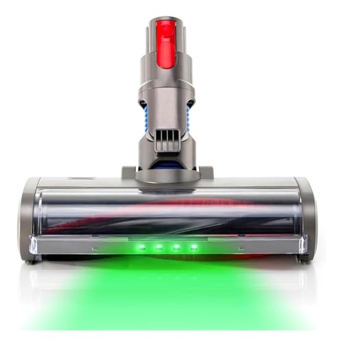 Bürste, kompatibel mit Dyson, V7 V8 V10 V11 V15 Staubsauger-Bodenbürstenkopf mit grünen LED-Leuchten for Teppiche und Hartböden von HBMEXJIKG