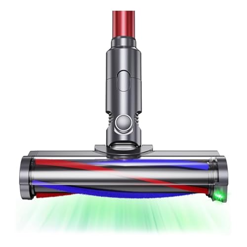 Vakuumkopf, kompatibel mit Dyson, V7 V8 V10 V11 V15 Staubsauger-Bodendüse, Bürstenkopf mit LED, beleuchtet Staub von HBMEXJIKG