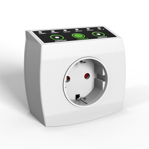 HBN Countdown Timer Steckdose, Zeitschaltuhr mit Countdown in 6 Stufen(15min bis 6h), Energiespar-Steckdose mit Repeat-Funktion & Kindersicherung, 16A/3.680W von HBN