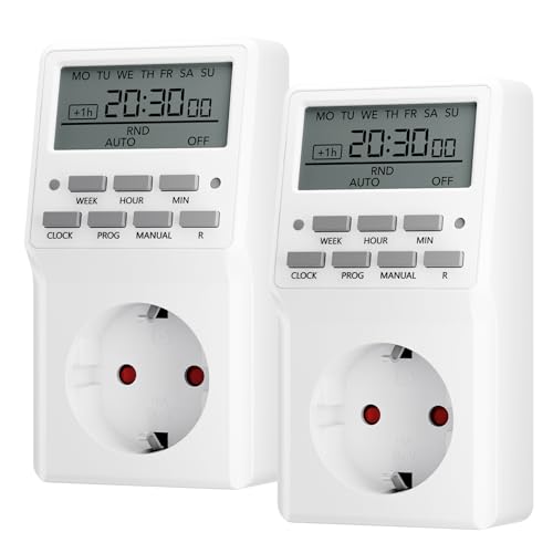 HBN 2X Digitale Zeitschaltuhr Wochenzeitschaltuhr mit 20 Schaltprogramme Timer Steckdose für Innen, Countdown, Zufallsfunktion, Sommerzeitschaltung, max. 3680W HBN 2X Digitale Zeitschaltuhr Wochenzeitschaltuhr mit 20 Schaltprogramme Timer Steckdose für Innen, Countdown, Zufallsfunktion, Sommerzeitschaltung, max. 3680W von HBN