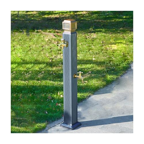HBOOMOEM AußEnwassersäUle Aus Edelstahl 304，Vertikale Gartenbrunnen Mit Doppeltem Wasserauslasshahn，Geeignet FüR BewäSserung, AutowäSche, Praktisch Zum GießEn.(Spray Gun,G) von HBOOMOEM