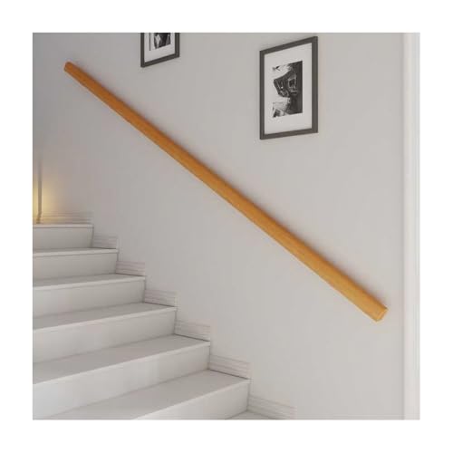 HBOOMOEM Buche Holz Handlauf，Handlauf Treppe Innen Holz，Es Kann Sowohl Im Innen- Als Auch Im AußEnbereich Verwendet Werden Und Ist FüR Kinder Und äLtere Menschen Geeignet.(180CM/70.9in) von HBOOMOEM