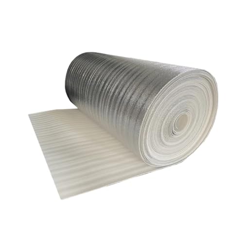 HBOOMOEM Doppelseitige DäMmfolie Aus Alu，Reflektierende Isolierfolie Aus Aluminiumfolie，Kann Auf Jede Beliebige LäNge Zugeschnitten Werden, Lkws, DachböDen Und Garagen.(100CM/39.4IN,1.5CM/0.59IN) von HBOOMOEM