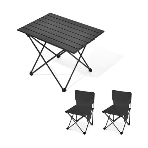 HBOOMOEM Faltbarer Campingtisch Und StüHle Set,Tragbarer Picknicktisch Mit StüHlen ,Leicht Und Einfach Zu Tragen, Geeignet Zum Wandern, FüR Den Strand Und Zum Grillen.(Black,56CM+2 Ordinary Chairs) HBOOMOEM Faltbarer Campingtisch Und StüHle Set,Tragbarer Picknicktisch Mit StüHlen ,Leicht Und Einfach Zu Tragen, Geeignet Zum Wandern, FüR Den Strand Und Zum Grillen.(Black,56CM+2 Ordinary Chairs) von HBOOMOEM
