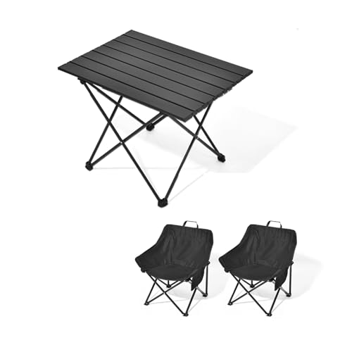 HBOOMOEM Faltbarer Campingtisch Und StüHle Set,Tragbarer Picknicktisch Mit StüHlen ,Leicht Und Einfach Zu Tragen, Geeignet Zum Wandern, FüR Den Strand Und Zum Grillen.(Black,56CM+2 Upgraded Chairs) HBOOMOEM Faltbarer Campingtisch Und StüHle Set,Tragbarer Picknicktisch Mit StüHlen ,Leicht Und Einfach Zu Tragen, Geeignet Zum Wandern, FüR Den Strand Und Zum Grillen.(Black,56CM+2 Upgraded Chairs) von HBOOMOEM