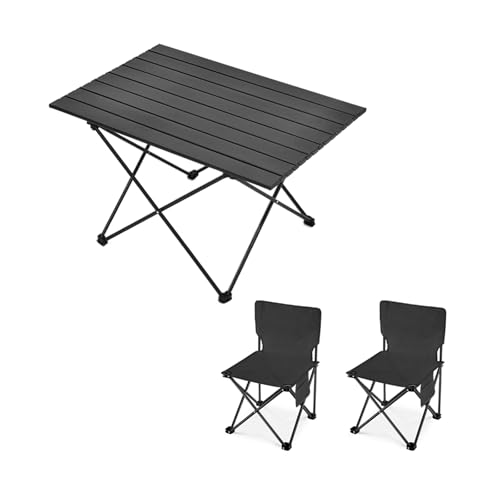 HBOOMOEM Faltbarer Campingtisch Und StüHle Set,Tragbarer Picknicktisch Mit StüHlen ,Leicht Und Einfach Zu Tragen, Geeignet Zum Wandern, FüR Den Strand Und Zum Grillen.(Black,68CM+2 Ordinary Chairs) HBOOMOEM Faltbarer Campingtisch Und StüHle Set,Tragbarer Picknicktisch Mit StüHlen ,Leicht Und Einfach Zu Tragen, Geeignet Zum Wandern, FüR Den Strand Und Zum Grillen.(Black,68CM+2 Ordinary Chairs) von HBOOMOEM