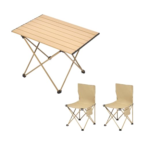 HBOOMOEM Faltbarer Campingtisch Und StüHle Set,Tragbarer Picknicktisch Mit StüHlen ,Leicht Und Einfach Zu Tragen, Geeignet Zum Wandern, FüR Den Strand Und Zum Grillen.(Khaki,56CM+2 Ordinary Chairs) HBOOMOEM Faltbarer Campingtisch Und StüHle Set,Tragbarer Picknicktisch Mit StüHlen ,Leicht Und Einfach Zu Tragen, Geeignet Zum Wandern, FüR Den Strand Und Zum Grillen.(Khaki,56CM+2 Ordinary Chairs) von HBOOMOEM