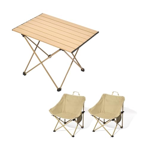 HBOOMOEM Faltbarer Campingtisch Und StüHle Set,Tragbarer Picknicktisch Mit StüHlen ,Leicht Und Einfach Zu Tragen, Geeignet Zum Wandern, FüR Den Strand Und Zum Grillen.(Khaki,56CM+2 Upgraded Chairs) HBOOMOEM Faltbarer Campingtisch Und StüHle Set,Tragbarer Picknicktisch Mit StüHlen ,Leicht Und Einfach Zu Tragen, Geeignet Zum Wandern, FüR Den Strand Und Zum Grillen.(Khaki,56CM+2 Upgraded Chairs) von HBOOMOEM