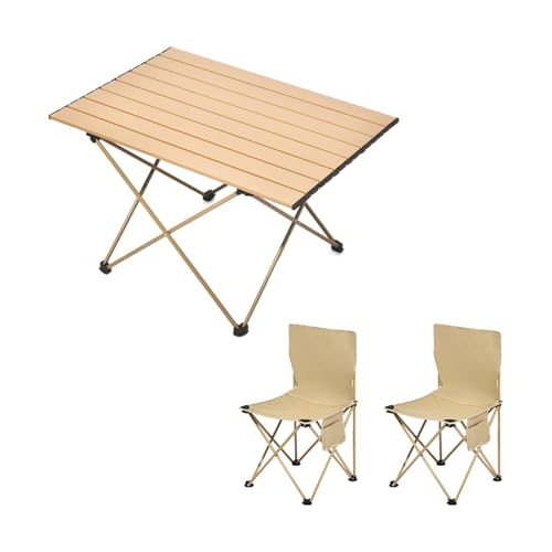 HBOOMOEM Faltbarer Campingtisch Und StüHle Set,Tragbarer Picknicktisch Mit StüHlen ,Leicht Und Einfach Zu Tragen, Geeignet Zum Wandern, FüR Den Strand Und Zum Grillen.(Khaki,68CM+2 Ordinary Chairs) HBOOMOEM Faltbarer Campingtisch Und StüHle Set,Tragbarer Picknicktisch Mit StüHlen ,Leicht Und Einfach Zu Tragen, Geeignet Zum Wandern, FüR Den Strand Und Zum Grillen.(Khaki,68CM+2 Ordinary Chairs) von HBOOMOEM