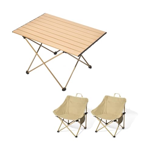 HBOOMOEM Faltbarer Campingtisch Und StüHle Set,Tragbarer Picknicktisch Mit StüHlen ,Leicht Und Einfach Zu Tragen, Geeignet Zum Wandern, FüR Den Strand Und Zum Grillen.(Khaki,68CM+2 Upgraded Chairs) HBOOMOEM Faltbarer Campingtisch Und StüHle Set,Tragbarer Picknicktisch Mit StüHlen ,Leicht Und Einfach Zu Tragen, Geeignet Zum Wandern, FüR Den Strand Und Zum Grillen.(Khaki,68CM+2 Upgraded Chairs) von HBOOMOEM