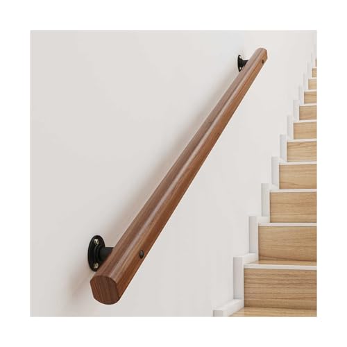 HBOOMOEM Handlauf Aus Massivem Eichenholz，TreppengeläNder GeläNder FüR Treppe，EnthäLt InstallationszubehöR Und Ist FüR Villen, DachböDen, InnenräUme Und Flure Geeignet.(50CM/19.7in) von HBOOMOEM