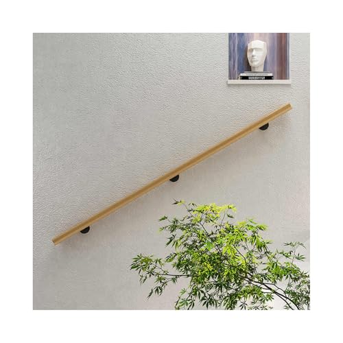 HBOOMOEM Handlauf Aus Massivem Eichenholz，TreppengeläNder GeläNder FüR Treppe，Runder Handlauf，Geeignet FüR InnenwäNde, Terrassen, HausgäRten, Flure, DachböDen.(80cm/31.5in) von HBOOMOEM
