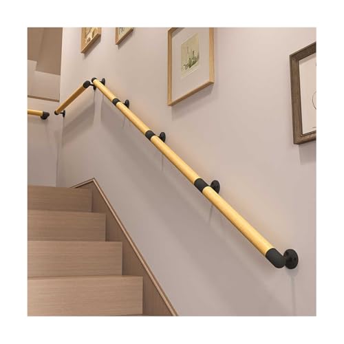 HBOOMOEM Handlauf Holz，TreppengeläNder GeläNder FüR Treppe，Handlauf Aus Massivem Eichenholz，Geeignet FüR InnenräUme, Flure, DachböDen, Terrassen Und KindergäRten.(300CM/118.1in) von HBOOMOEM