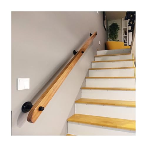 HBOOMOEM Handlauf Treppe Innen Holz，TreppengeläNder GeläNder FüR Treppe，Innen Wandhandlauf Treppe，Geeignet FüR Flure, Veranden Und Terrassen Im Innen- Und AußEnbereich.(100CM/39.4in) von HBOOMOEM