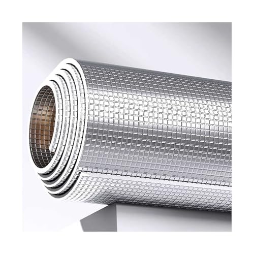 HBOOMOEM Heizung Isolierfolie Mit Schaumstoffkern，Doppelseitige Aluminium-Hitzeschutzfolie，Aluminiumfolien FüR WäNde, BöDen, DäCher, TierhäUser Und Garagen.(600CM/236.2IN,2.5CM/0.98IN) von HBOOMOEM