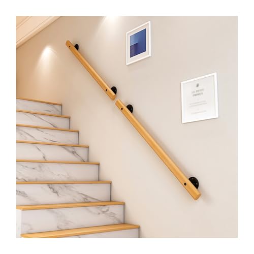 HBOOMOEM Innen Treppenhandlauf，TreppengeläNder GeläNder FüR Treppe，Handlauf Aus Massivem Eichenholz，Geeignet FüR Lofts, KindergäRten, Flure, Bars, GeläNder.(280CM/110.2in) von HBOOMOEM