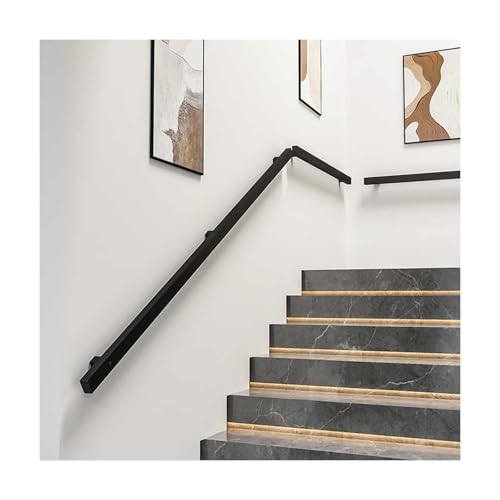 HBOOMOEM Innen Wandhandlauf Treppe，Schwarzes TreppengeläNder Aus Schmiedeeisen，Einfach Zu Installieren, Geeignet for DachböDen, KindergäRten, Bars Und GeläNder.(550CM/216.5in) von HBOOMOEM