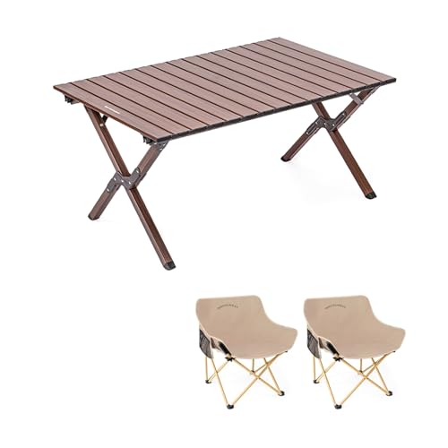 HBOOMOEM Klappbarer Campingtisch Set,Leichter Picknicktisch Und StüHle,Geeignet FüR GäRten Im Freien, Angeln, Festivals Und Andere AnläSse, Leicht Und Einfach Zu Tragen.(Normal,90CM+2 Chairs_Brown) HBOOMOEM Klappbarer Campingtisch Set,Leichter Picknicktisch Und StüHle,Geeignet FüR GäRten Im Freien, Angeln, Festivals Und Andere AnläSse, Leicht Und Einfach Zu Tragen.(Normal,90CM+2 Chairs_Brown) von HBOOMOEM