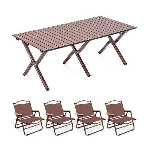 HBOOMOEM Klappbarer Campingtisch Set,Leichter Picknicktisch Und StüHle,Geeignet FüR GäRten Im Freien, Angeln, Festivals Und Andere AnläSse, Leicht Und Einfach Zu Tragen.(Upgrade,120CM+4 Chairs_Brown) HBOOMOEM Klappbarer Campingtisch Set,Leichter Picknicktisch Und StüHle,Geeignet FüR GäRten Im Freien, Angeln, Festivals Und Andere AnläSse, Leicht Und Einfach Zu Tragen.(Upgrade,120CM+4 Chairs_Brown) von HBOOMOEM