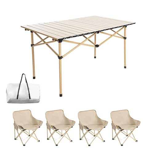 HBOOMOEM Robuster Tisch Und StüHle Im Freien Set, Tragbarer Picknicktisch Mit StüHlen ,Geeignet for Mahlzeiten Im Innen- Und AußEnbereich, Picknicks, Grillabende Und Partys.(95CM+4 chairs+storage bag) HBOOMOEM Robuster Tisch Und StüHle Im Freien Set, Tragbarer Picknicktisch Mit StüHlen ,Geeignet for Mahlzeiten Im Innen- Und AußEnbereich, Picknicks, Grillabende Und Partys.(95CM+4 chairs+storage bag) von HBOOMOEM