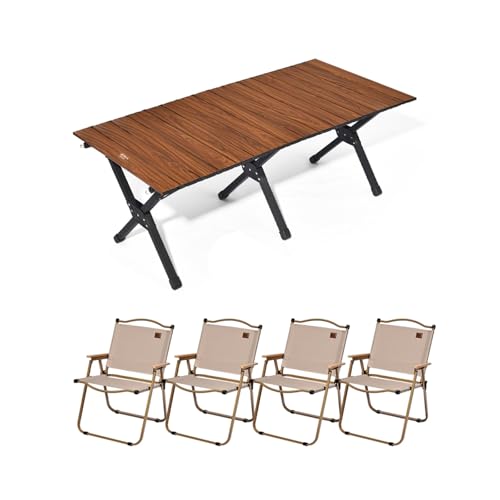 HBOOMOEM Robuster Tisch Und StüHle Im Freien Set ,Faltbarer Campingtisch Und StüHle Set,Wird Mit Einer Tragetasche Geliefert, Geeignet FüR Picknicks, Camping Und SträNde.(120CM+4 heightened Chairs) HBOOMOEM Robuster Tisch Und StüHle Im Freien Set ,Faltbarer Campingtisch Und StüHle Set,Wird Mit Einer Tragetasche Geliefert, Geeignet FüR Picknicks, Camping Und SträNde.(120CM+4 heightened Chairs) von HBOOMOEM