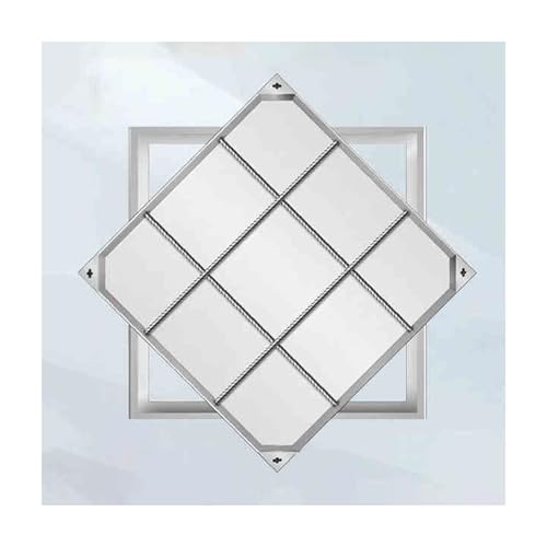 HBOOMOEM Rohr Schachtabdeckung，Auspflasterbare Quadratische Kanaldeckel ，Eingebettete Gullideckel Mit Basis Quadratisch，Geeignet FüR GäRten, StraßEn Und RasenfläChen.(60*60*8cm/23.6*23.6*3.14in) von HBOOMOEM