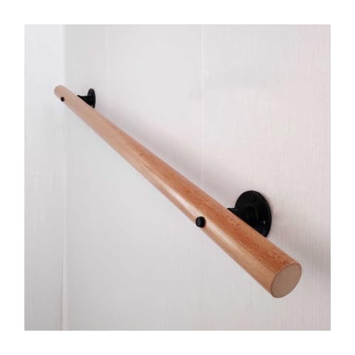 HBOOMOEM Rund TreppengeläNder，Handlauf Treppe Innen Holz，TreppengeläNder GeläNder FüR Treppe，Geeignet FüR Atriumterrassen, HausgäRten, Flure, DachböDen Usw.(250CM/98.4in) von HBOOMOEM
