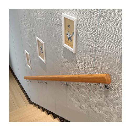 HBOOMOEM Runder Handlauf，Handlauf Aus Massivem Eichenholz，TreppengeläNder GeläNder FüR Treppe，Inklusive MontagezubehöR, Geeignet FüR Treppen, DachböDen Und Balkone.(550CM/216.5in) von HBOOMOEM