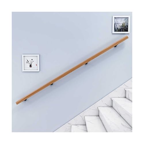 HBOOMOEM Runder Handlauf，Holz Handlauf Mit Wandmontage Set，TreppengeläNder GeläNder FüR Treppe，Rutschfestes SicherheitsgeläNder-Montageset, Geeignet FüR Bars Und Lofts.(30CM/11.8in) von HBOOMOEM