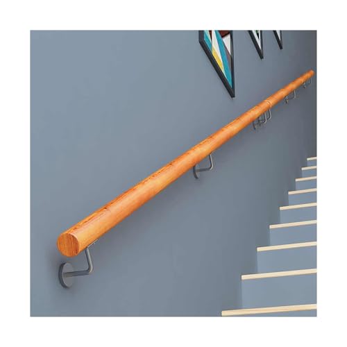 HBOOMOEM Runder Handlauf，TreppengeläNder GeläNder FüR Treppe，Handlauf Aus Massivem Eichenholz，Speziell FüR äLtere Menschen, Schwangere Und Behinderte Konzipiert.(450CM/177.2in) von HBOOMOEM