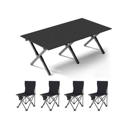 HBOOMOEM Set Klapptische Und StüHle,Tragbarer Klapptisch Camping Inklusive Hockern,FüR Den AußEn- Und Innenbereich Geeignet, Geeignet Zum Grillen, Picknick, Gartenparty.(Normal,Black_120CM+4 Chairs) HBOOMOEM Set Klapptische Und StüHle,Tragbarer Klapptisch Camping Inklusive Hockern,FüR Den AußEn- Und Innenbereich Geeignet, Geeignet Zum Grillen, Picknick, Gartenparty.(Normal,Black_120CM+4 Chairs) von HBOOMOEM
