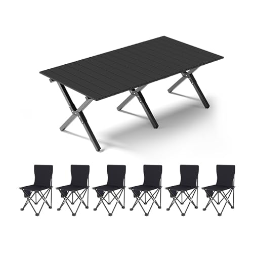 HBOOMOEM Set Klapptische Und StüHle,Tragbarer Klapptisch Camping Inklusive Hockern,FüR Den AußEn- Und Innenbereich Geeignet, Geeignet Zum Grillen, Picknick, Gartenparty.(Normal,Black_120CM+6 Chairs) HBOOMOEM Set Klapptische Und StüHle,Tragbarer Klapptisch Camping Inklusive Hockern,FüR Den AußEn- Und Innenbereich Geeignet, Geeignet Zum Grillen, Picknick, Gartenparty.(Normal,Black_120CM+6 Chairs) von HBOOMOEM