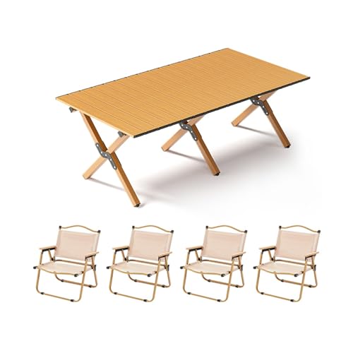 HBOOMOEM Set Klapptische Und StüHle,Tragbarer Klapptisch Camping Inklusive Hockern,FüR Den AußEn- Und Innenbereich Geeignet, Geeignet Zum Grillen, Picknick, Gartenparty.(Upgrade,Khaki_120CM+4 Chairs) HBOOMOEM Set Klapptische Und StüHle,Tragbarer Klapptisch Camping Inklusive Hockern,FüR Den AußEn- Und Innenbereich Geeignet, Geeignet Zum Grillen, Picknick, Gartenparty.(Upgrade,Khaki_120CM+4 Chairs) von HBOOMOEM