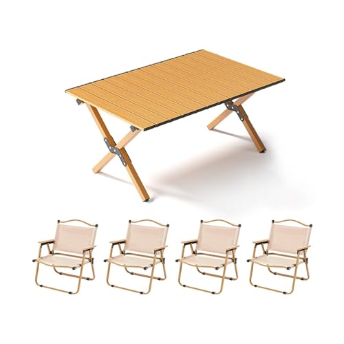 HBOOMOEM Set Klapptische Und StüHle,Tragbarer Klapptisch Camping Inklusive Hockern,FüR Den AußEn- Und Innenbereich Geeignet, Geeignet Zum Grillen, Picknick, Gartenparty.(Upgrade,Khaki_90CM+4 Chairs) HBOOMOEM Set Klapptische Und StüHle,Tragbarer Klapptisch Camping Inklusive Hockern,FüR Den AußEn- Und Innenbereich Geeignet, Geeignet Zum Grillen, Picknick, Gartenparty.(Upgrade,Khaki_90CM+4 Chairs) von HBOOMOEM