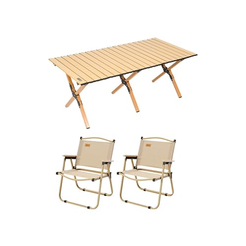 HBOOMOEM Tragbarer Picknicktisch Mit StüHlen ，Robuster Tisch Und StüHle Im Freien Set ，Geeignet FüR Camping Im Freien, Picknicks Im Garten, Catering Und Kochen.(Extra Large,120CM+2 Chairs) von HBOOMOEM