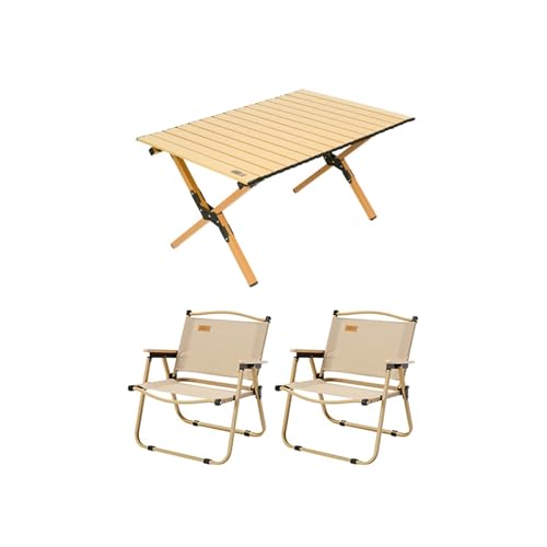 HBOOMOEM Tragbarer Picknicktisch Mit StüHlen ，Robuster Tisch Und StüHle Im Freien Set ，Geeignet FüR Camping Im Freien, Picknicks Im Garten, Catering Und Kochen.(Regular,90CM+2 Chairs) von HBOOMOEM