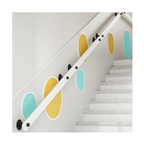 HBOOMOEM Treppe Wandhandlauf Wand Treppe，Holz Handlauf Mit Wandmontage Set，Wird Mit Einem Installationskit Geliefert，DachböDen Und Garagentreppen Geeignet Ist.(White,180CM/70.9in) von HBOOMOEM