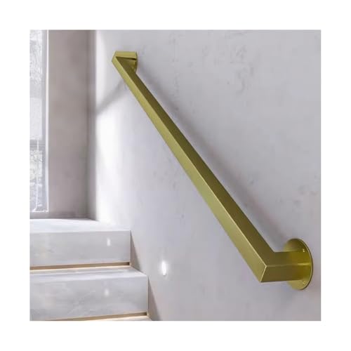 HBOOMOEM Treppe Wandhandlauf Wand Treppe，Schwarzes TreppengeläNder Aus Schmiedeeisen，Einfach Zu Installieren, Geeignet FüR Kinder, Behinderte Menschen Und äLtere Menschen.(Gold,180CM/70.9in) von HBOOMOEM