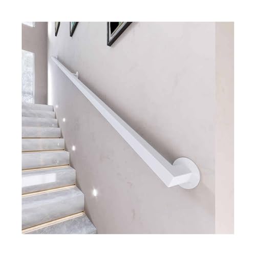 HBOOMOEM Treppe Wandhandlauf Wand Treppe，Schwarzes TreppengeläNder Aus Schmiedeeisen，Einfach Zu Installieren, Geeignet FüR Kinder, Behinderte Menschen Und äLtere Menschen.(White,530CM/208.7in) von HBOOMOEM