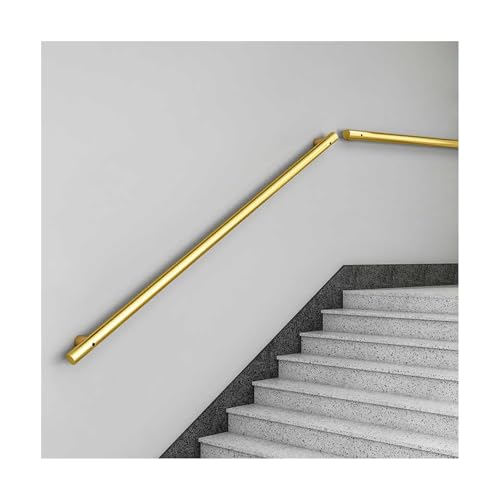 HBOOMOEM Treppe Wandhandlauf Wand Treppe，Schwarzes TreppengeläNder Aus Schmiedeeisen，Wird Mit Einem Installationskit Geliefert, Geeignet FüR BüRos, Garagen Und Balkone.(Gold,380CM/149.6in) von HBOOMOEM